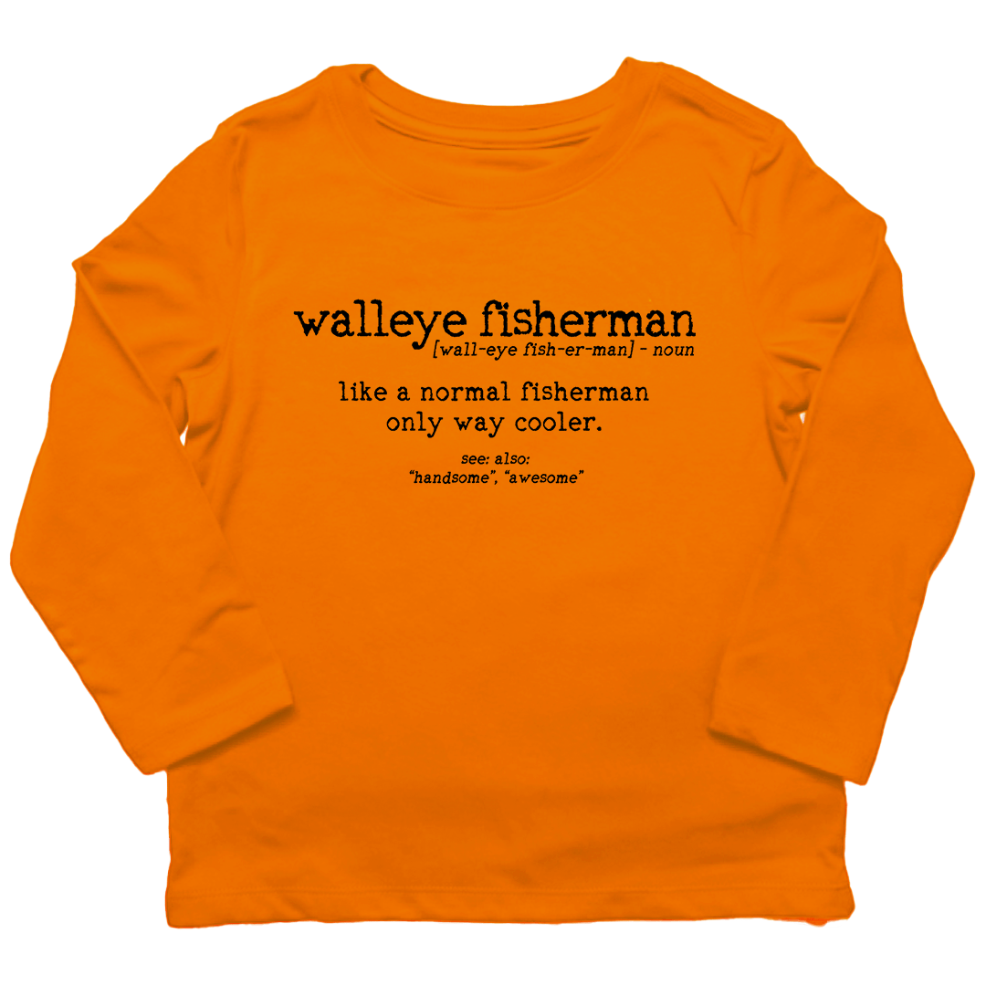 Walleye Fisherman Definition Toddler Long Sleeve Tee - Muddy Boots Clothing - Long Sleeve Tee