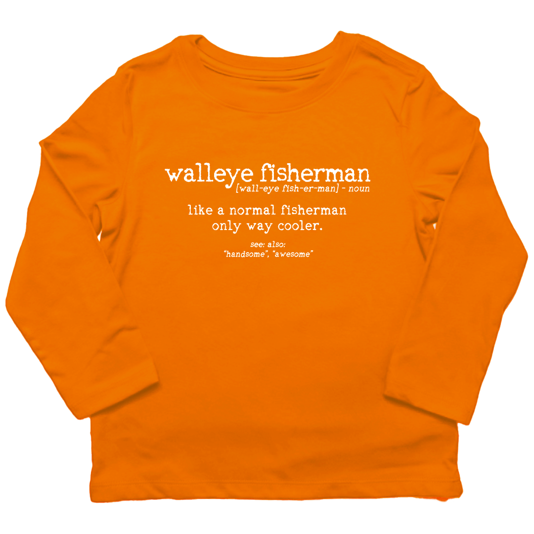 Walleye Fisherman Definition Toddler Long Sleeve Tee - Muddy Boots Clothing - Long Sleeve Tee