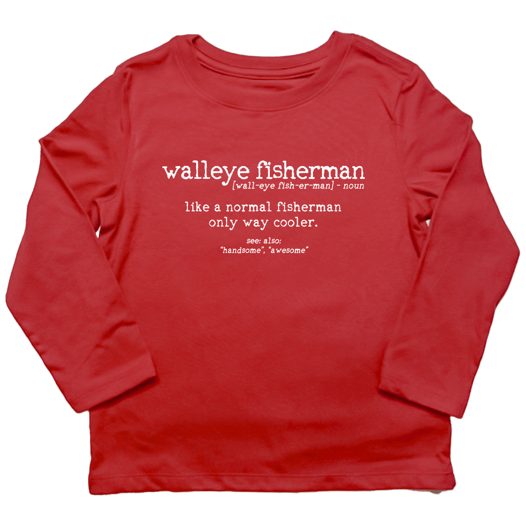 Walleye Fisherman Definition Toddler Long Sleeve Tee - Muddy Boots Clothing - Long Sleeve Tee