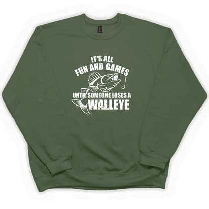 Walleye Games Adult Crew Neck Sweatshirt - Muddy Boots Clothing - Crew Neck Sweatshirt