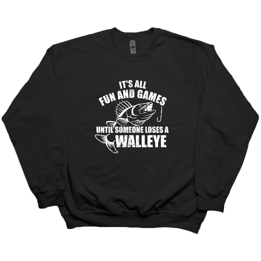 Walleye Games Adult Crew Neck Sweatshirt - Muddy Boots Clothing - Crew Neck Sweatshirt