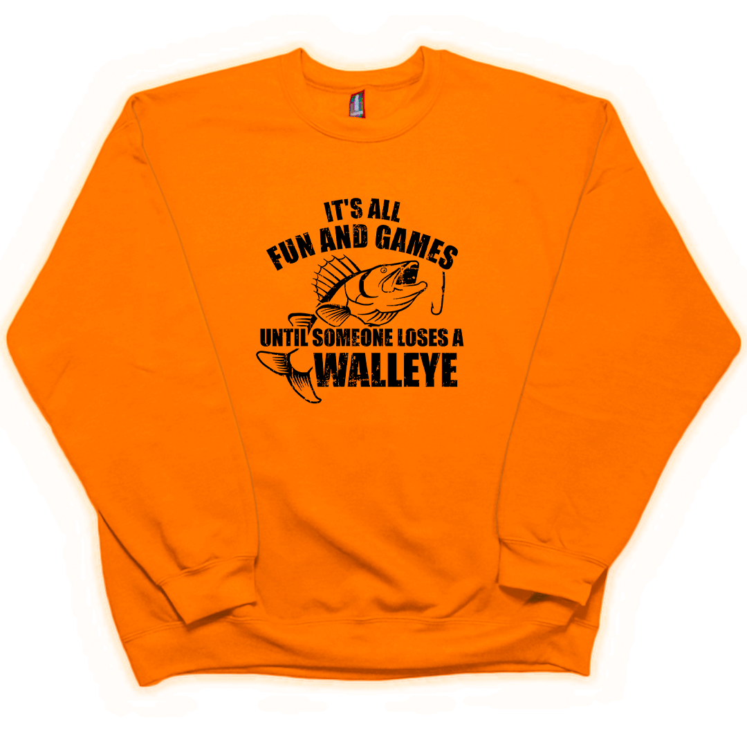 Walleye Games Adult Crew Neck Sweatshirt - Muddy Boots Clothing - Crew Neck Sweatshirt