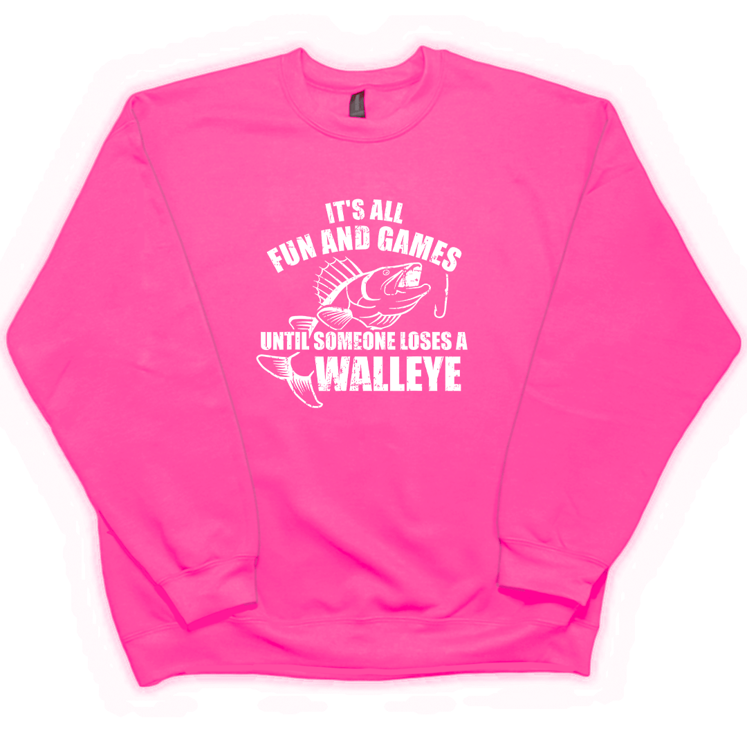 Walleye Games Adult Crew Neck Sweatshirt - Muddy Boots Clothing - Crew Neck Sweatshirt