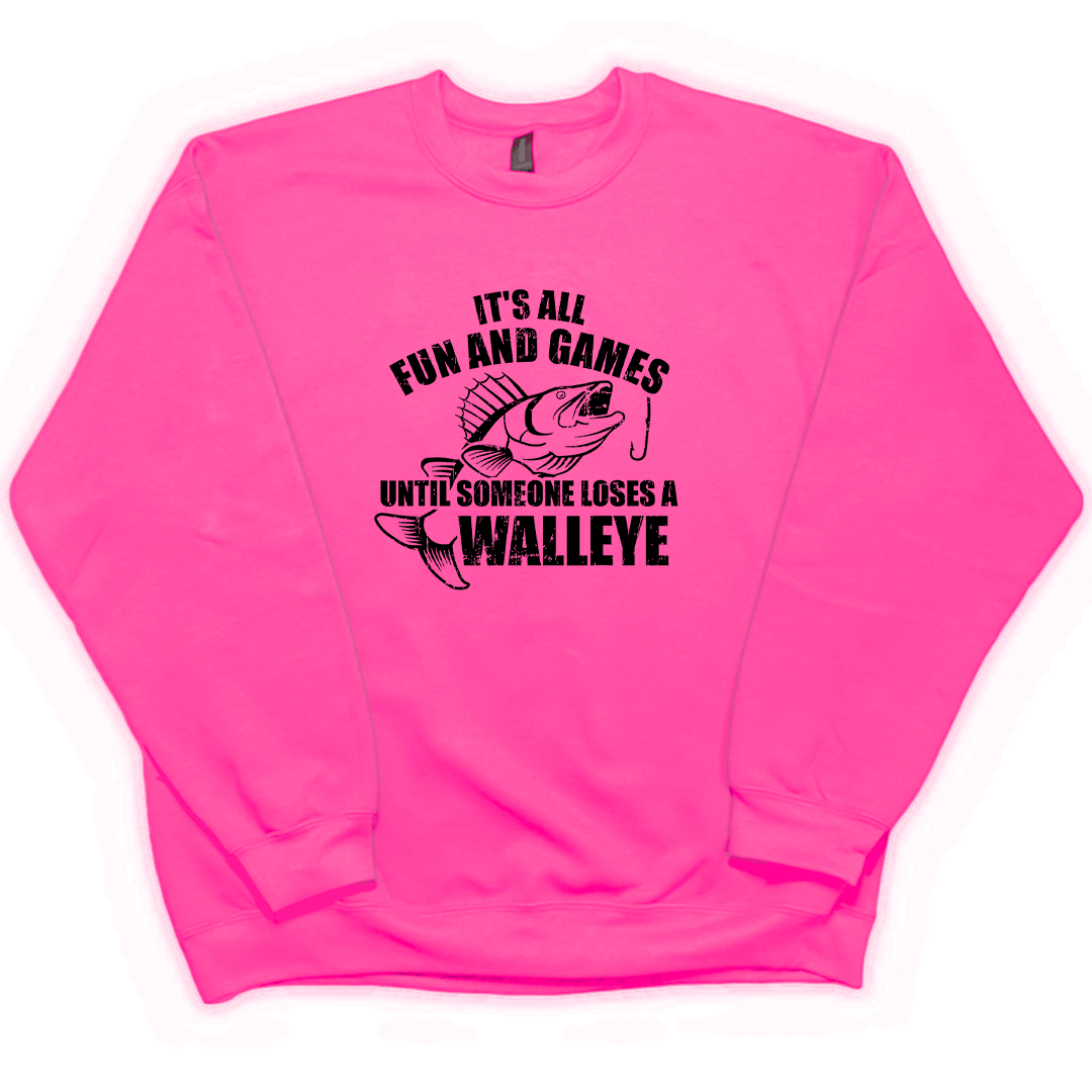 Walleye Games Adult Crew Neck Sweatshirt - Muddy Boots Clothing - Crew Neck Sweatshirt