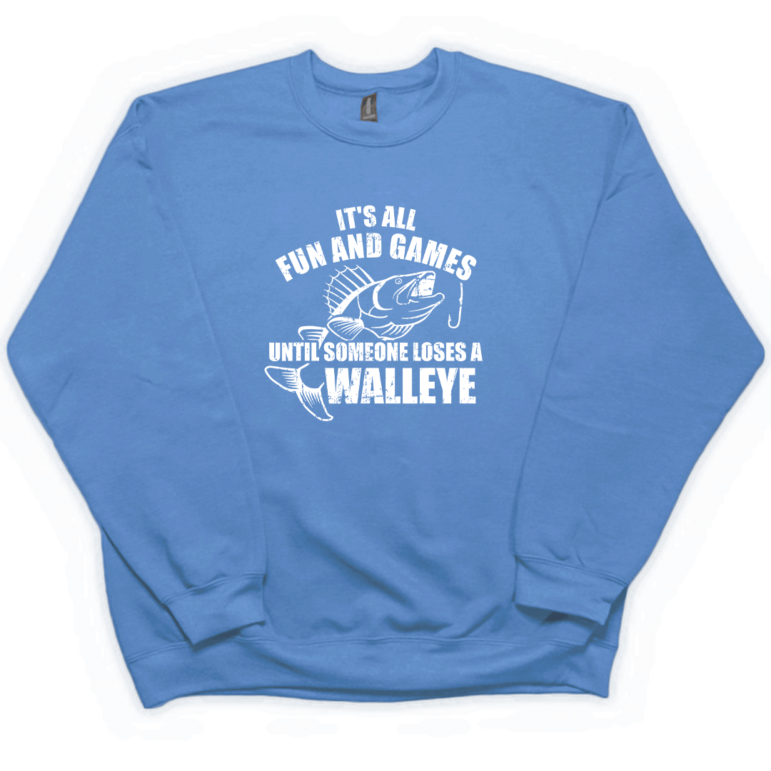 Walleye Games Adult Crew Neck Sweatshirt - Muddy Boots Clothing - Crew Neck Sweatshirt