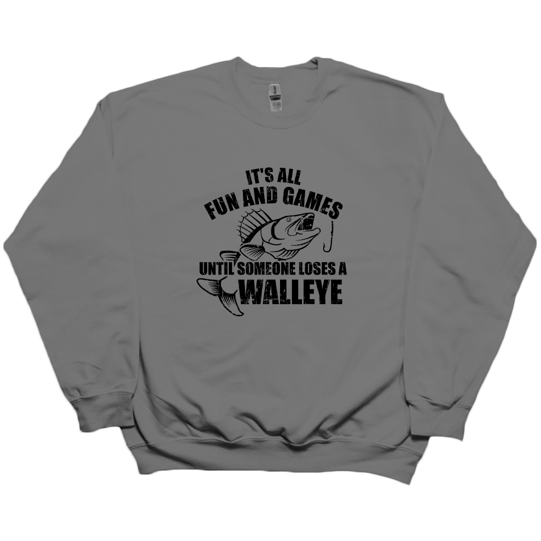Walleye Games Adult Crew Neck Sweatshirt - Muddy Boots Clothing - Crew Neck Sweatshirt