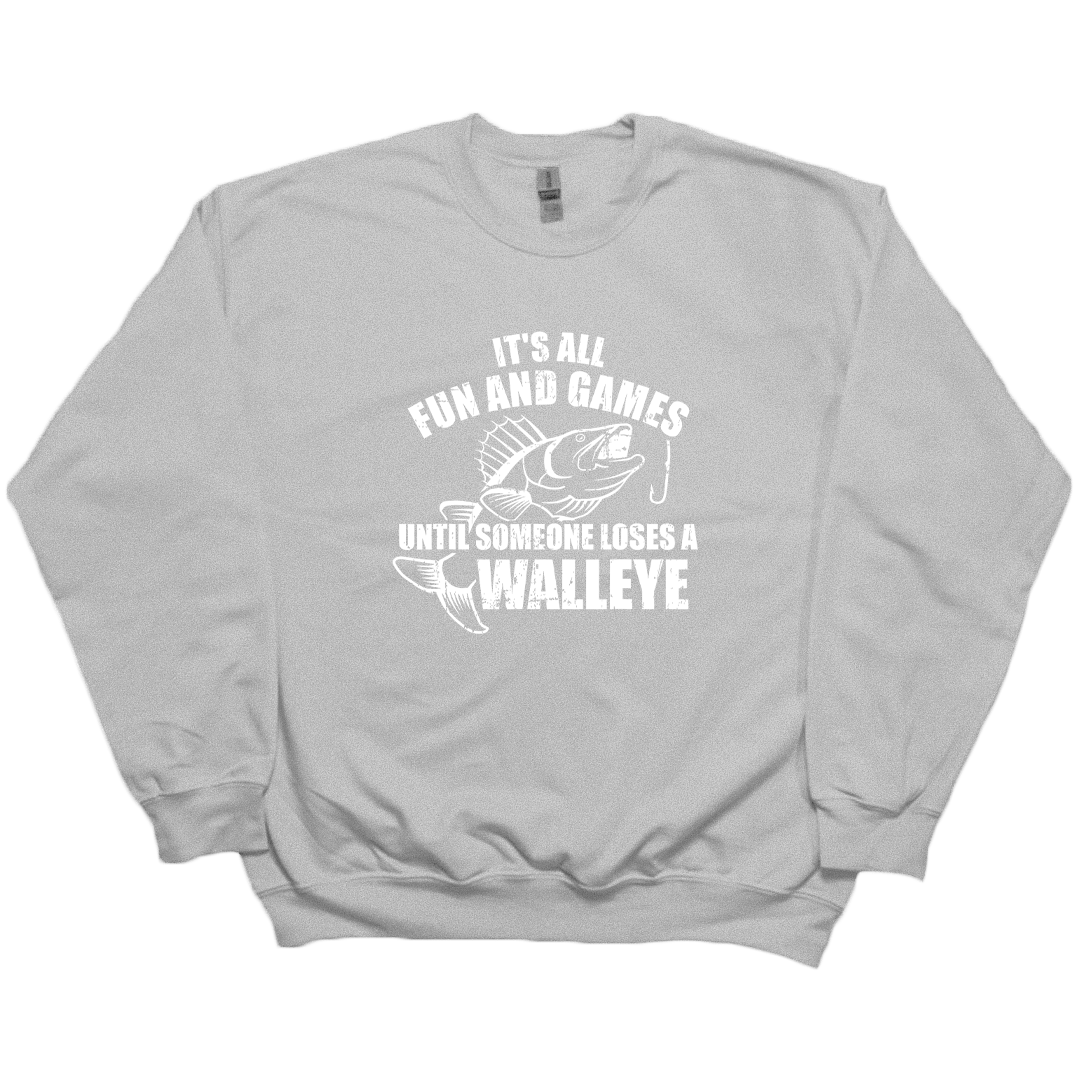 Walleye Games Adult Crew Neck Sweatshirt - Muddy Boots Clothing - Crew Neck Sweatshirt