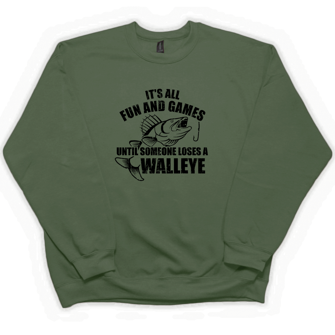 Walleye Games Adult Crew Neck Sweatshirt - Muddy Boots Clothing - Crew Neck Sweatshirt