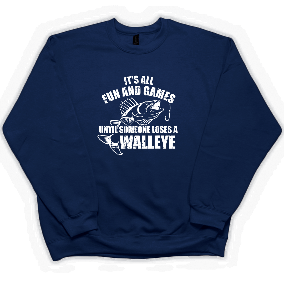 Walleye Games Adult Crew Neck Sweatshirt - Muddy Boots Clothing - Crew Neck Sweatshirt