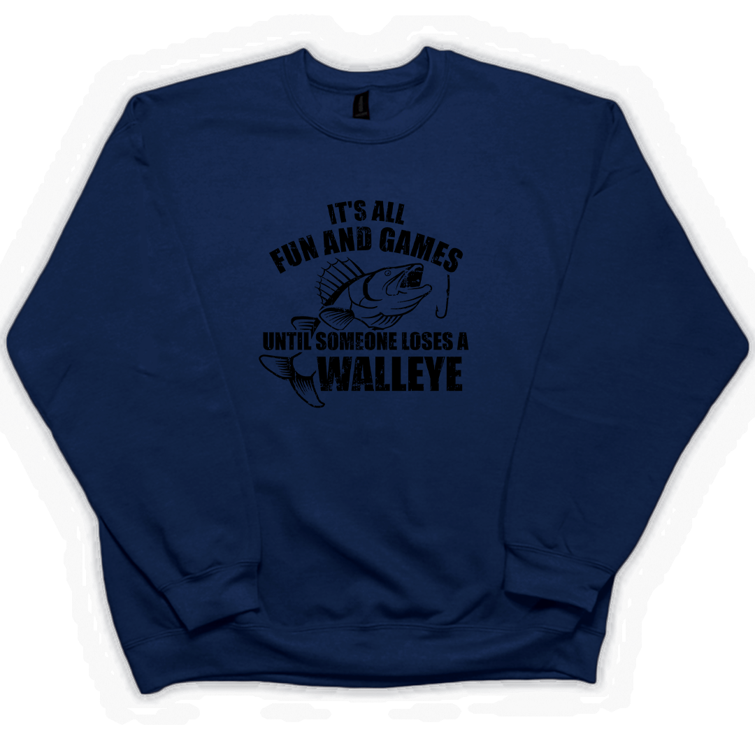 Walleye Games Adult Crew Neck Sweatshirt - Muddy Boots Clothing - Crew Neck Sweatshirt