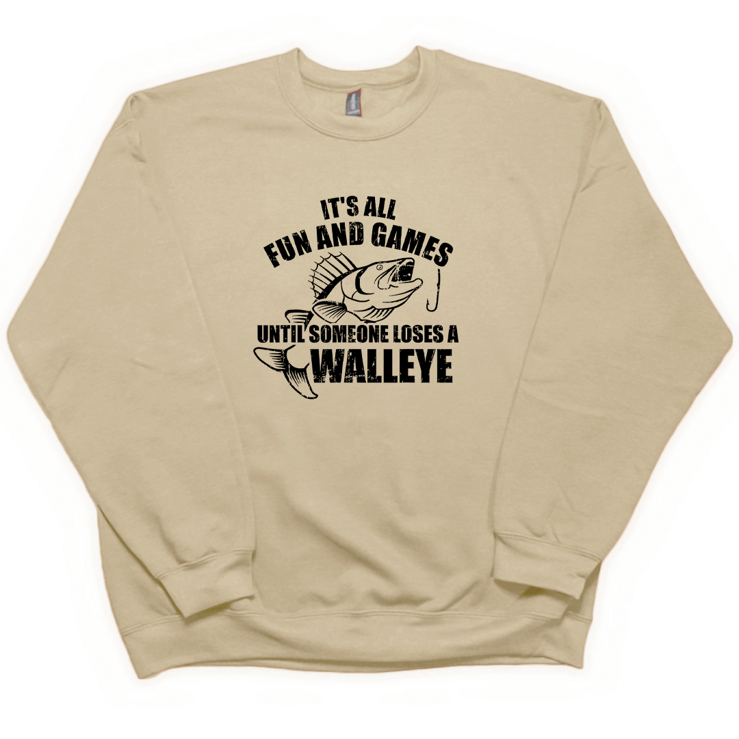 Walleye Games Adult Crew Neck Sweatshirt - Muddy Boots Clothing - Crew Neck Sweatshirt