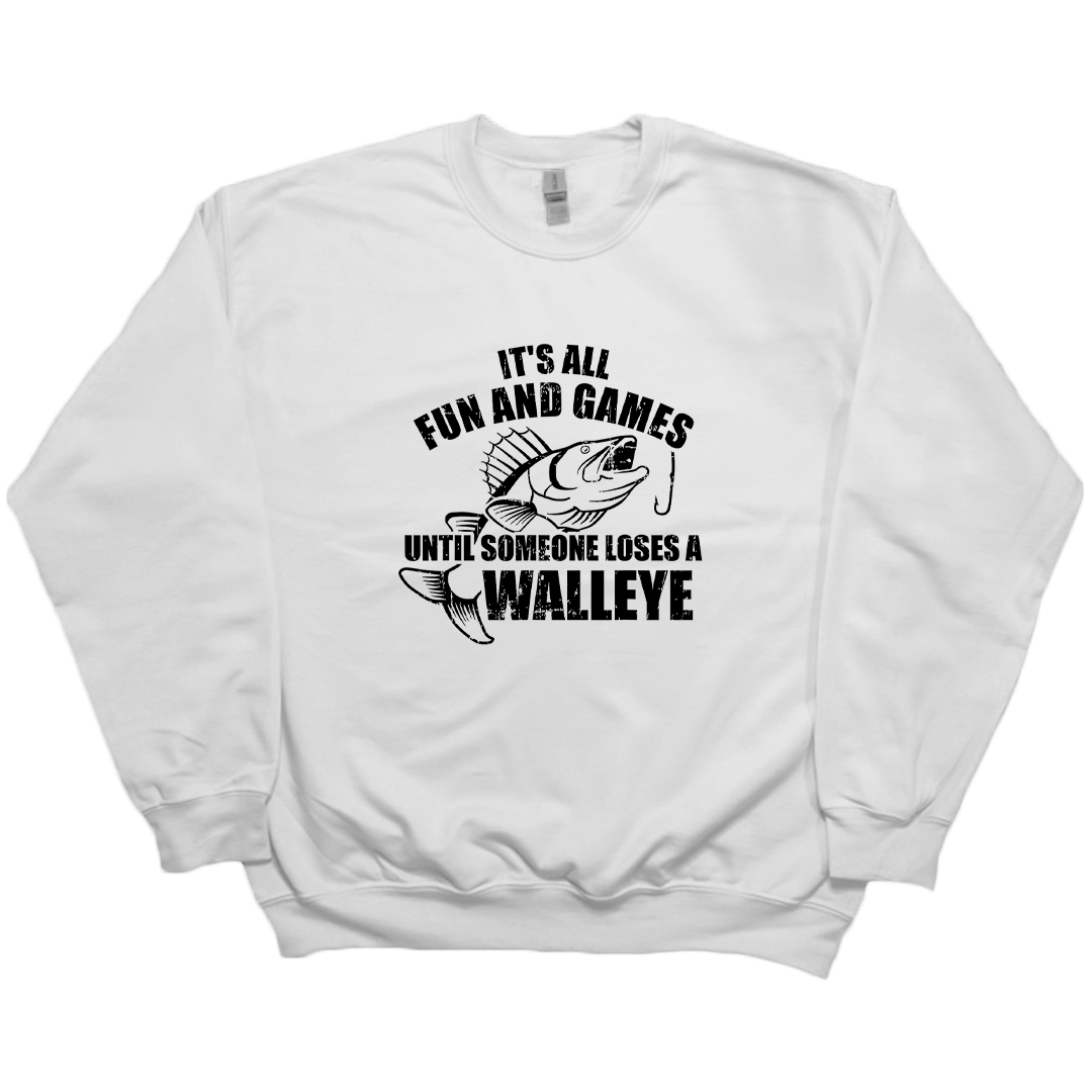 Walleye Games Adult Crew Neck Sweatshirt - Muddy Boots Clothing - Crew Neck Sweatshirt