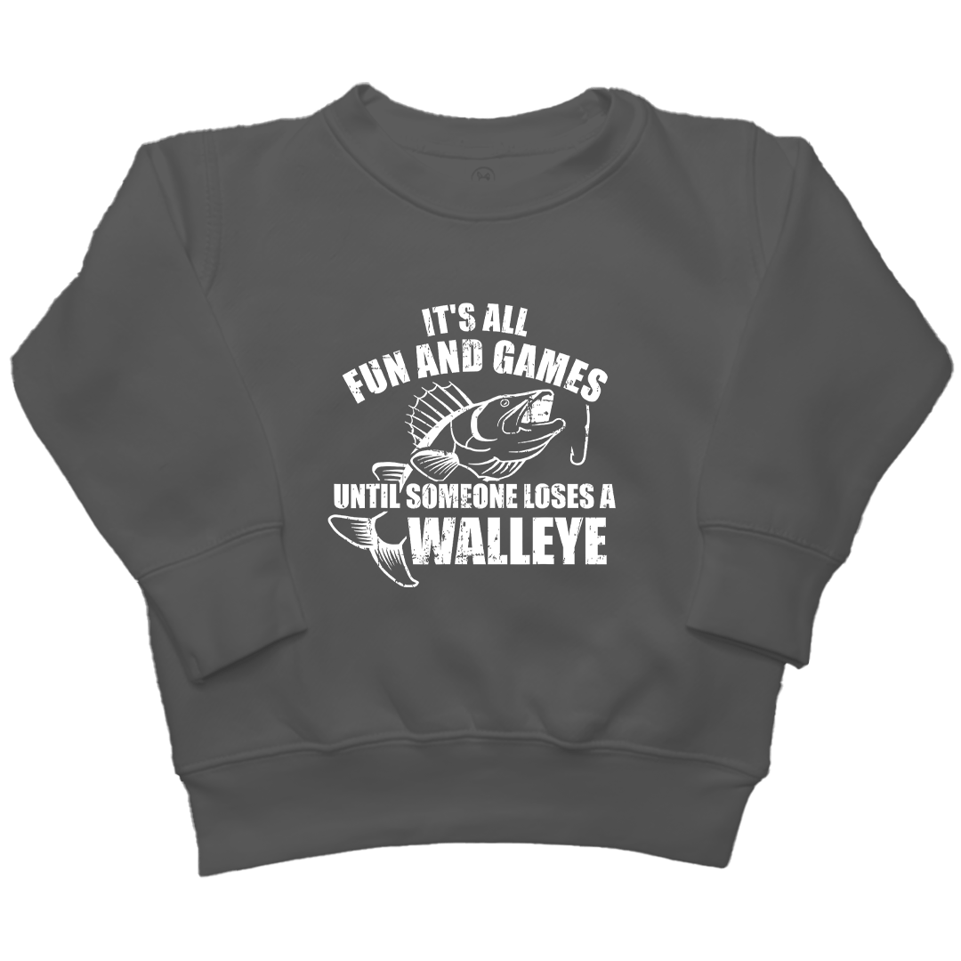 Walleye Games Kids Crew Neck Sweatshirt - Muddy Boots Clothing - Crew Neck Sweatshirt