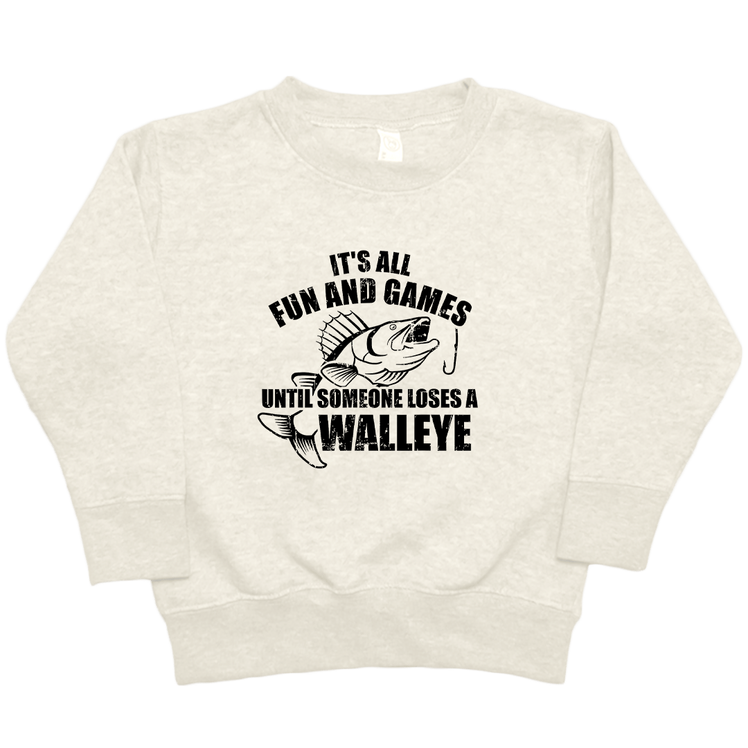 Walleye Games Toddler Crew Neck Sweatshirt - Muddy Boots Clothing - Crew Neck Sweatshirt
