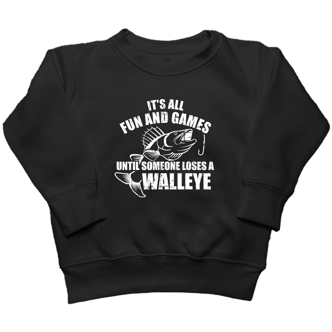 Walleye Games Toddler Crew Neck Sweatshirt - Muddy Boots Clothing - Crew Neck Sweatshirt