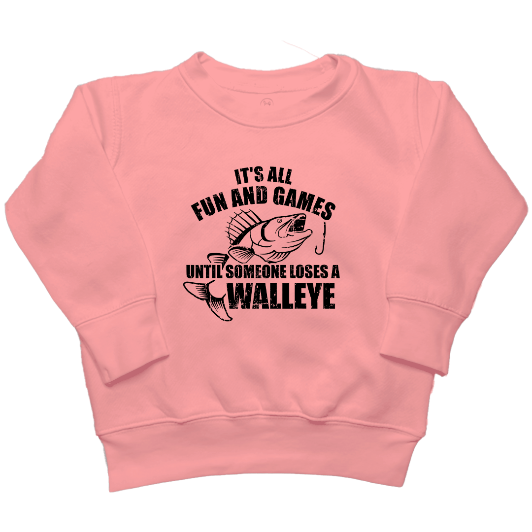 Walleye Games Toddler Crew Neck Sweatshirt - Muddy Boots Clothing - Crew Neck Sweatshirt