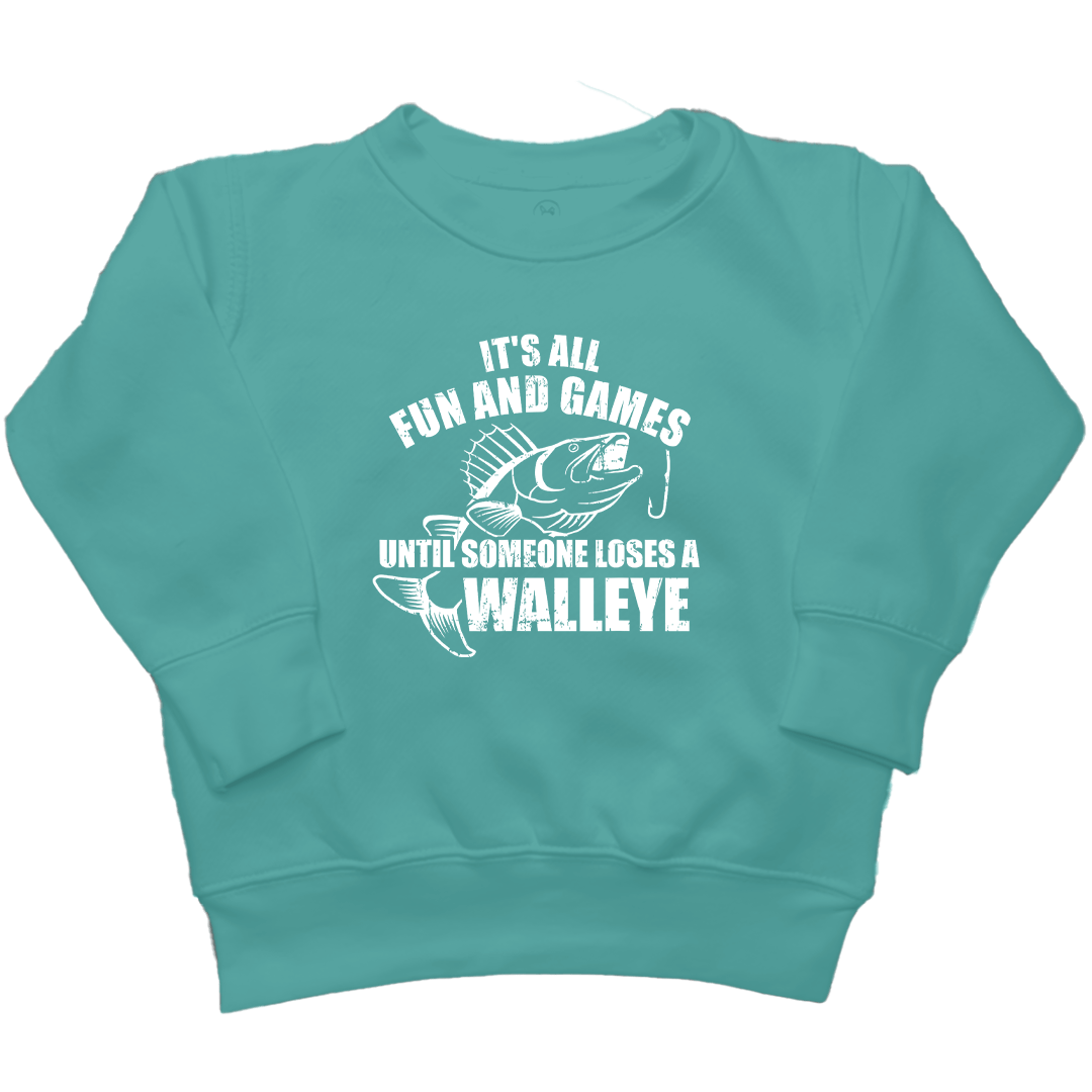 Walleye Games Toddler Crew Neck Sweatshirt - Muddy Boots Clothing - Crew Neck Sweatshirt