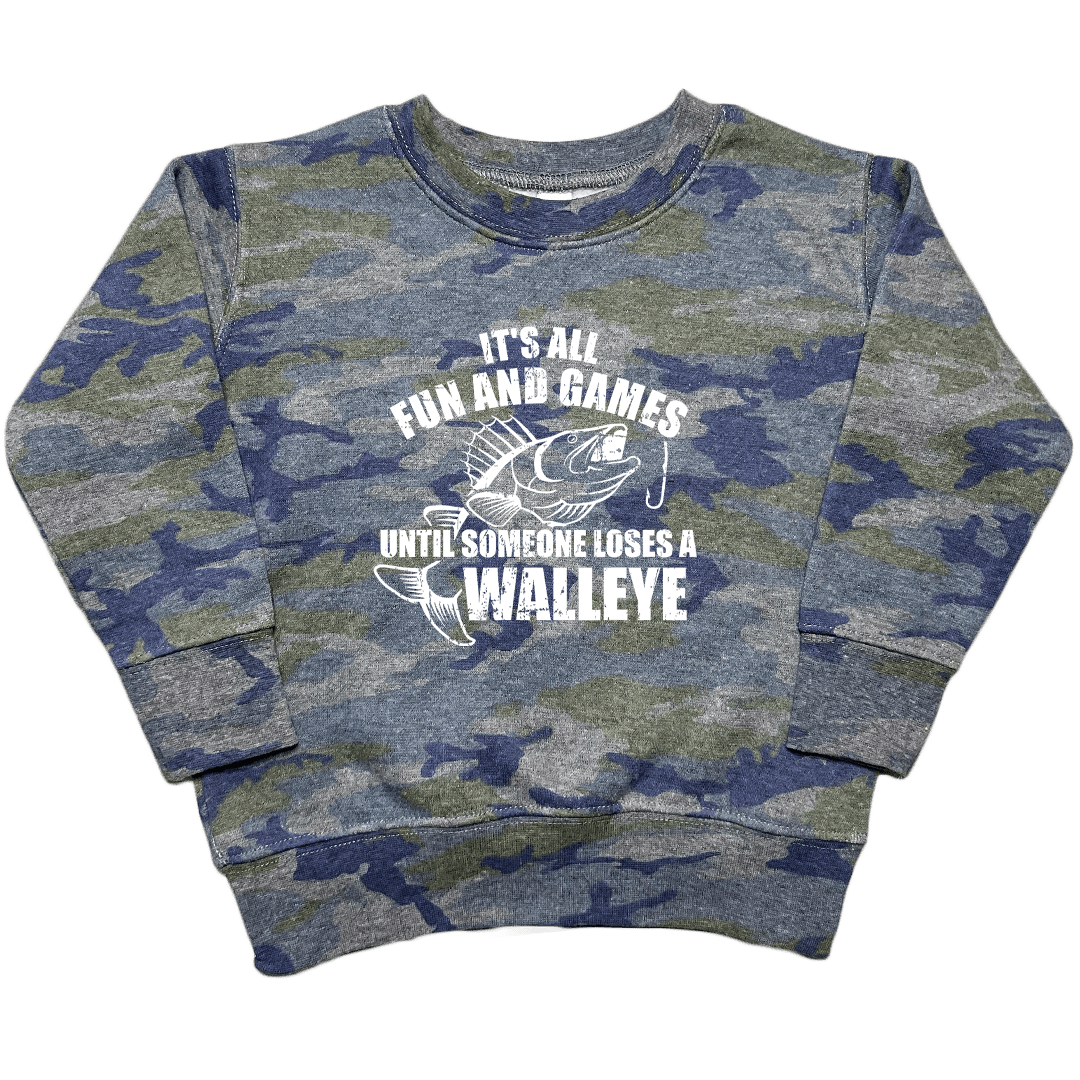 Walleye Games Toddler Crew Neck Sweatshirt - Muddy Boots Clothing - Crew Neck Sweatshirt