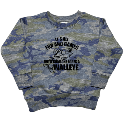Walleye Games Toddler Crew Neck Sweatshirt - Muddy Boots Clothing - Crew Neck Sweatshirt