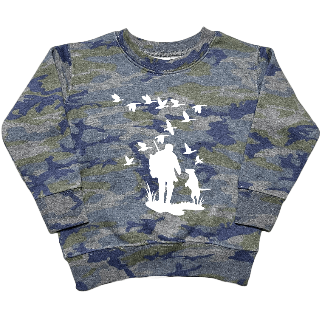 Waterfowl Magic Toddler Crew Neck Sweatshirt - Muddy Boots Clothing - Crew Neck Sweatshirt