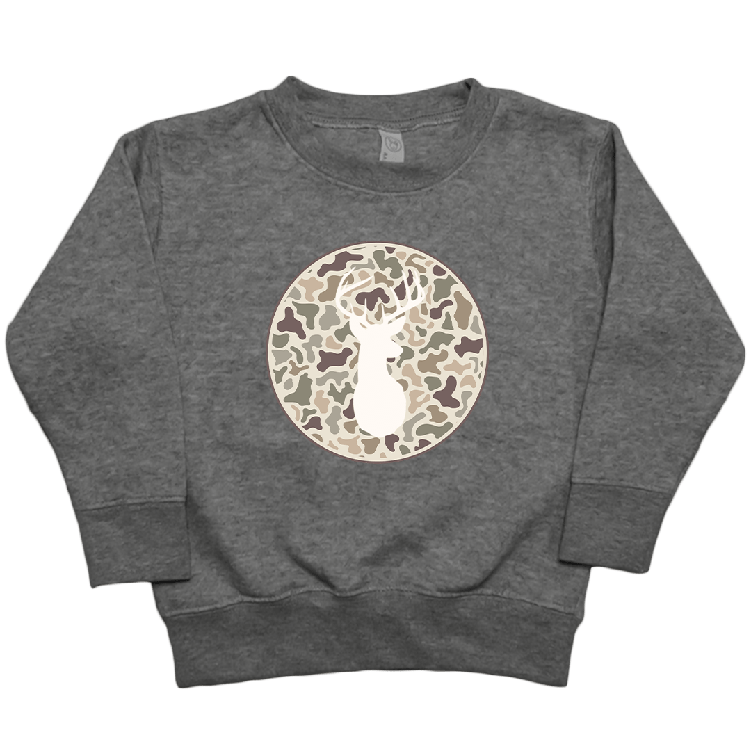 Whitetail Toddler Crew Neck Sweatshirt - Muddy Boots Clothing - Crew Neck Sweatshirt