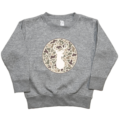 Whitetail Toddler Crew Neck Sweatshirt - Muddy Boots Clothing - Crew Neck Sweatshirt
