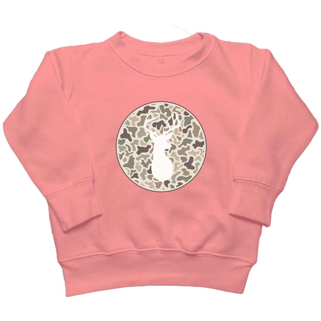 Whitetail Toddler Crew Neck Sweatshirt - Muddy Boots Clothing - Crew Neck Sweatshirt