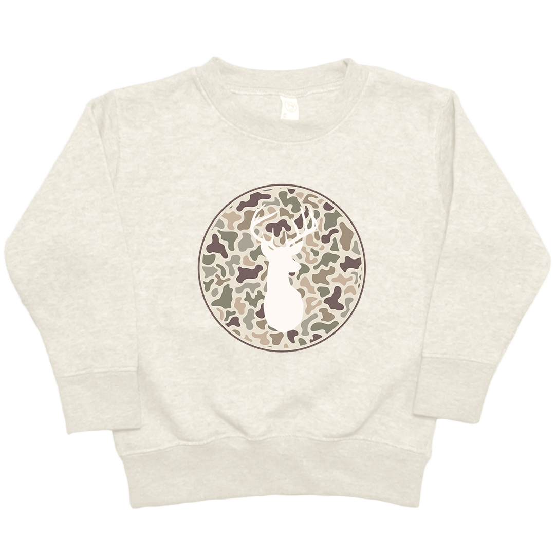 Whitetail Toddler Crew Neck Sweatshirt - Muddy Boots Clothing - Crew Neck Sweatshirt