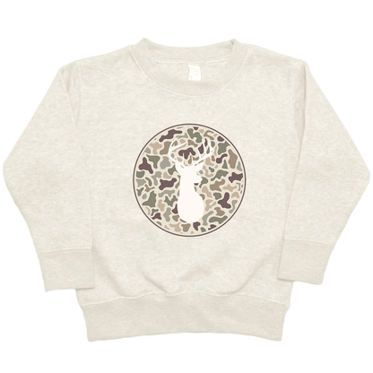Whitetail Toddler Crew Neck Sweatshirt - Muddy Boots Clothing - Crew Neck Sweatshirt