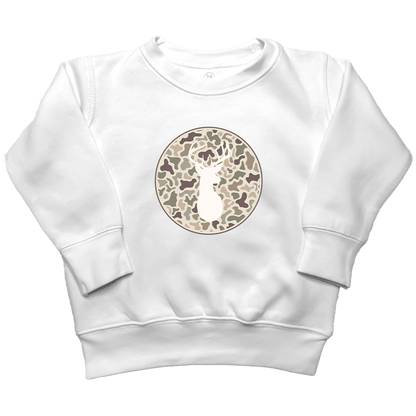 Whitetail Toddler Crew Neck Sweatshirt - Muddy Boots Clothing - Crew Neck Sweatshirt