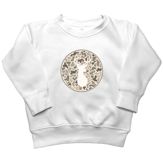 Whitetail Toddler Crew Neck Sweatshirt - Muddy Boots Clothing - Crew Neck Sweatshirt